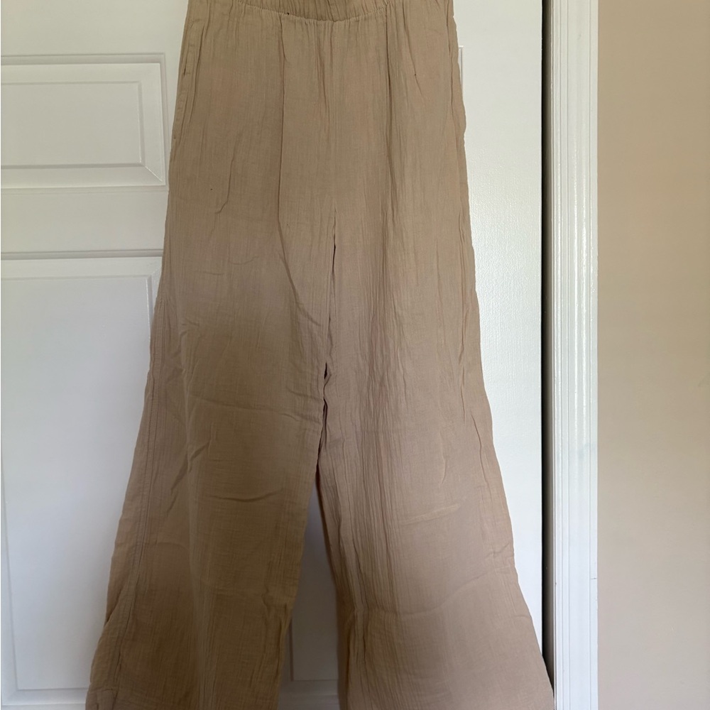 GAP Cream Elastic-Waist Pants